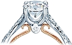 This image shows the setting with a 1.00ct round brilliant cut center diamond. The setting can be ordered to accommodate any shape/size diamond listed in the setting details section below.