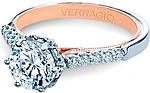 This image shows the setting with a 1.25ct round brilliant cut center diamond. The setting can be ordered to accommodate any shape/size diamond listed in the setting details section below.