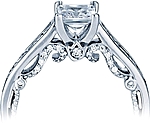 This image shows the setting with a 1.00ct princess cut center diamond. The setting can be ordered to accommodate any shape/size diamond listed in the setting details section below.