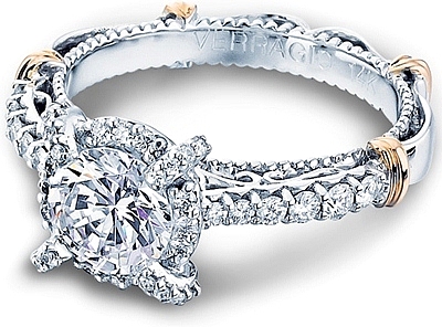 This image shows the setting with a 1.00ct round brilliant cut center diamond. The setting can be ordered to accommodate any shape/size diamond listed in the setting details section below.
