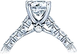 This image shows the setting with a 1.00ct round briliant cut center diamond. The setting can be ordered to accommodate any shape/size diamond listed in the setting details section below.