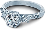 This image shows the setting with a 1.25ct round brilliant cut center diamond. The setting can be ordered to accommodate any shape/size diamond listed in the setting details section below.
