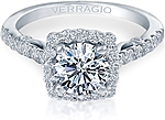 This image shows the setting with a 1.25ct round brilliant cut center diamond. The setting can be ordered to accommodate any shape/size diamond listed in the setting details section below. The matching wedding band is sold separately.