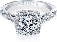 Verragio Round Diamond Engagement Ring with Diamond Halo