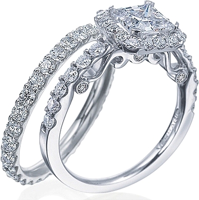 Verragio Shared-Prong Engagement Ring with Diamond Halo INS-7005
