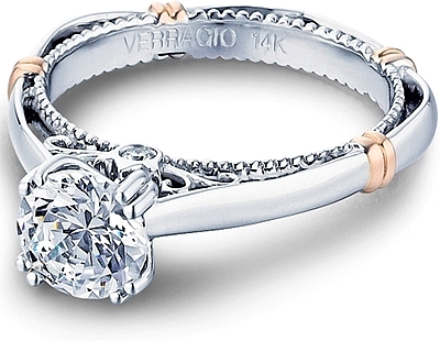 This image shows the setting with a 1.00ct round brilliant cut center diamond. The setting can be ordered to accommodate any shape/size diamond listed in the setting details section below.
