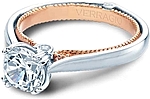 This image shows the setting with a 1.00ct round brilliant cut center diamond. The setting can be ordered to accommodate any shape/size diamond listed in the setting details section below.