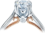 This image shows the setting with a 1.00ct round brilliant cut center diamond. The setting can be ordered to accommodate any shape/size diamond listed in the setting details section below.