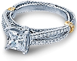 This image shows the setting with a 1.00ct princess cut center diamond. The setting can be ordered to accommodate any shape/size diamond listed in the setting details section below.