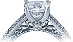 This image shows the setting with a 1.00ct princess cut center diamond. The setting can be ordered to accommodate any shape/size diamond listed in the setting details section below.