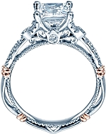 This image shows the setting with a 1.00ct princess cut center diamond (sold separately). The setting can be ordered to accommodate any shape/size diamond listed in the setting details section below.