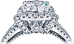 This image shows the setting with a 1.00ct round brilliant cut center diamond. The setting can be ordered to accommodate any shape/size diamond listed in the setting details section below.