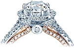 This image shows the setting with a 1.00ct round brilliant cut center diamond. The setting can be ordered to accommodate any shape/size diamond listed in the setting details section below.