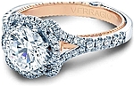 This image shows the setting ENG-0426R-TT with a 1.00ct round brilliant cut center diamond. The setting can be ordered to accommodate any shape/size diamond listed in the setting details section below.