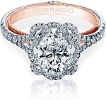 This image shows the setting with a 1.00ct oval cut center diamond. The setting can be ordered to accommodate any shape/size diamond listed in the setting details section below.
