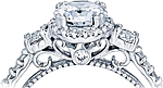 This image shows the setting with a 1.00ct round brilliant cut center diamond. The setting can be ordered to accommodate any shape/size diamond listed in the setting details section below.