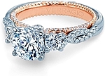 This image shows the setting with a 1.00ct round brilliant cut center diamond. The setting can be ordered to accommodate any shape/size diamond listed in the setting details section below.