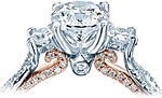 This image shows the setting with a 1.00ct round brilliant cut center diamond. The setting can be ordered to accommodate any shape/size diamond listed in the setting details section below.