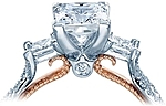 This image shows the setting with a 1.00ct princess cut center diamond. The setting can be ordered to accommodate any shape/size diamond listed in the setting details section below.