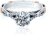 This image shows the setting with a 1ct round cut center diamond. The setting can be ordered to accommodate any shape/size diamond listed in the setting details section below.