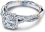 This image shows the setting with a 1.00ct round brilliant cut center diamond. The setting can be ordered to accommodate any shape/size diamond listed in the setting details section below.
