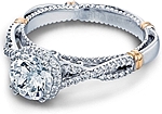 This image shows the setting with a 1.00ct round brilliant cut center diamond. The setting can be ordered to accommodate any shape/size diamond listed in the setting details section below.