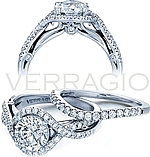 This image shows the setting with a 1ct round brilliant cut center diamond. The setting can be ordered to accommodate any shape/size diamond listed in the setting details section below. The matching wedding band is sold separately.