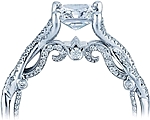 This image shows the setting with a 1.00ct princess cut center diamond. The setting can be ordered to accommodate any shape/size diamond listed in the setting details section below.