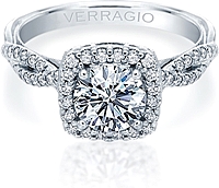 Verragio Twist Shank Halo Diamond Engagement Ring