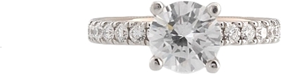 This image shows the setting with a 1.00ct round brilliant cut center diamond. The setting can be ordered to accommodate any shape/size diamond listed in the setting details section below.