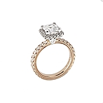 This image shows the setting with a 1.00ct princess cut center diamond. The setting can be ordered to accommodate any shape/size diamond listed in the setting details section below.