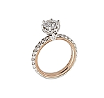 This image shows the setting with a 1.00ct round brilliant cut center diamond. The setting can be ordered to accommodate any shape/size diamond listed in the setting details section below.