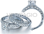 This image shows the setting with a 1.25ct round brilliant cut center diamond. The setting can be ordered to accommodate any shape/size diamond listed in the setting details section below. The matching wedding band is sold separately. 