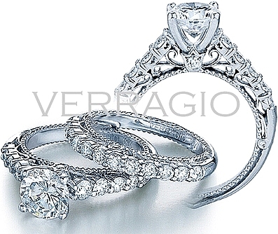 This image shows the setting with a 1.25ct round brilliant cut center diamond. The setting can be ordered to accommodate any shape/size diamond listed in the setting details section below. The matching wedding band is sold separately.