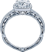 This image shows the setting with a 1.25ct round brilliant cut center diamond. The setting can be ordered to accommodate any shape/size diamond listed in the setting details section below. The matching wedding band is sold separately.