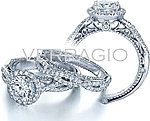 This image shows the setting with a 1.25ct round brilliant cut center diamond. The setting can be ordered to accommodate any shape/size diamond listed in the setting details section below. The matching wedding band is sold separately.
