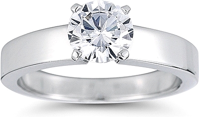 This image shows the setting with a 1.00ct round brilliant cut center diamond. The setting can be ordered to accommodate any shape/size diamond listed in the setting details section below.
