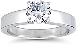 This image shows the setting with a 1.00ct round brilliant cut center diamond. The setting can be ordered to accommodate any shape/size diamond listed in the setting details section below.
