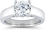 This image shows the setting with a 1.00ct round brilliant cut center diamond. The setting can be ordered to accommodate any shape/size diamond listed in the setting details section below.
