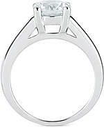This image shows the setting with a 1.00ct round brilliant cut center diamond. The setting can be ordered to accommodate any shape/size diamond listed in the setting details section below.