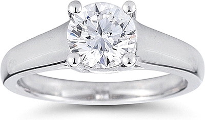 This image shows the setting with a 1.00ct round brilliant cut center diamond. The setting can be ordered to accommodate any shape/size diamond listed in the setting details section below.
