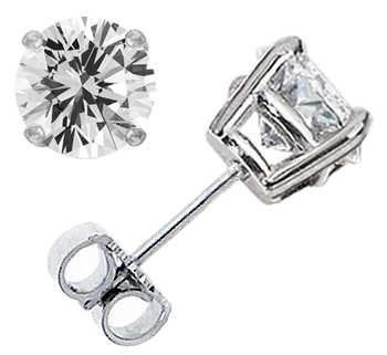 Round Brilliant Cut Diamond Stud Earrings Platrbcstud